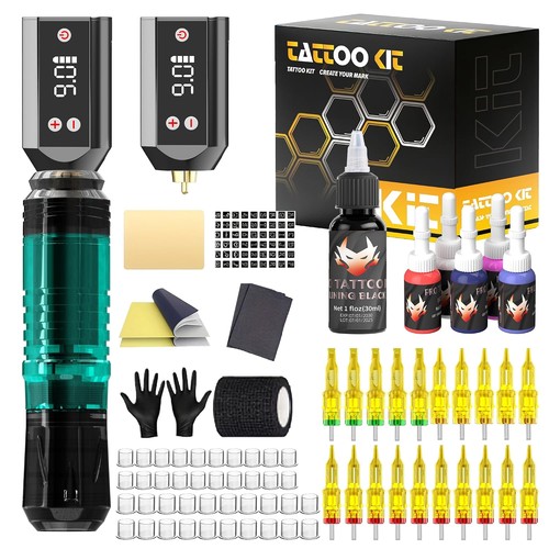 Wireless tattoo gun kit - tattoo, with