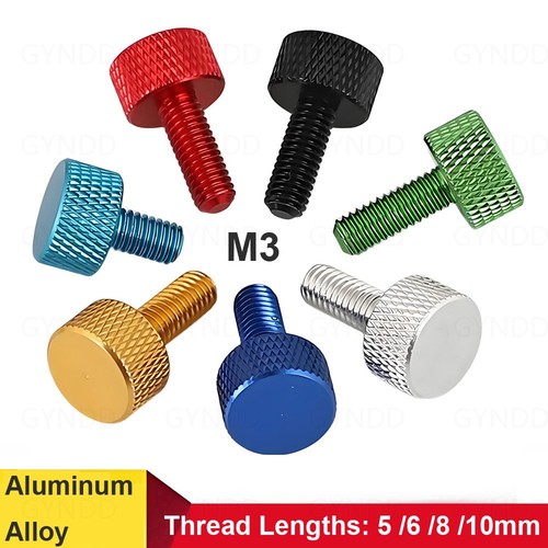 Coloured knurled thumb - m3,